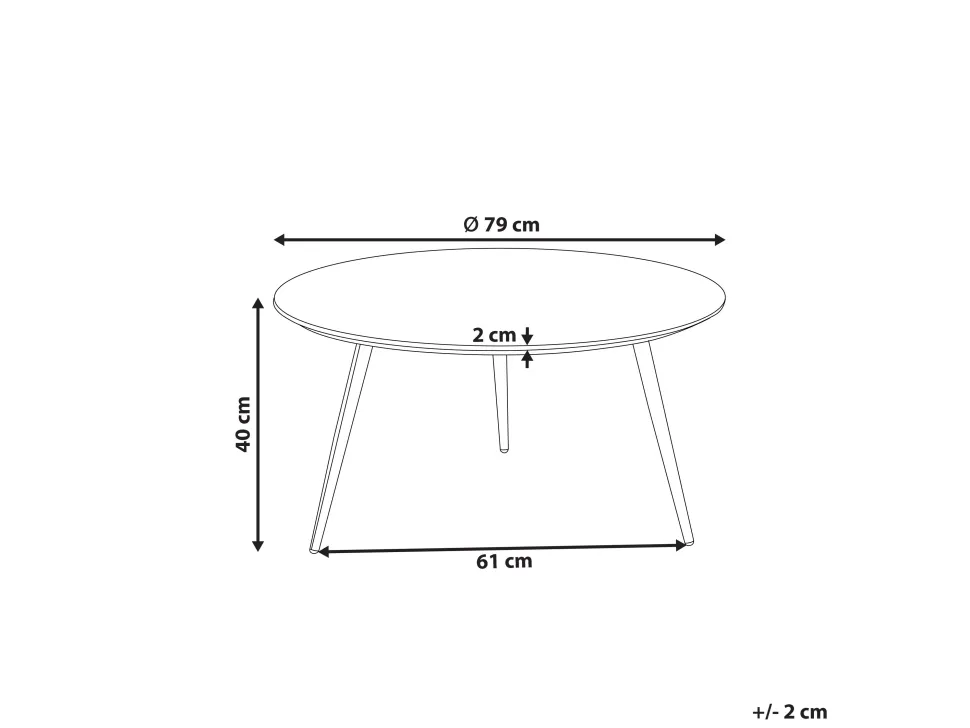 Couchtisch Marmor Optik Weis / Schwarz O 79 Cm Effie