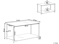 Couchtisch Marmor Optik Weis / Schwarz Rechteckig Gloster