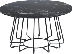 Couchtisch Marmor-Effekt Schwarz O 80 Cm Bernie