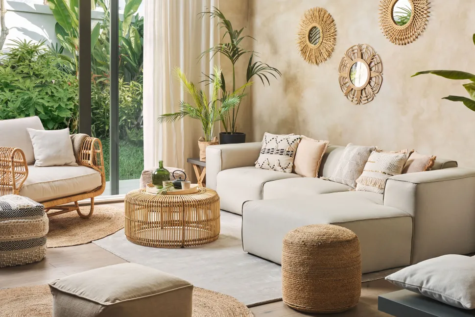 Couchtisch Rattan Naturlich 84 Cm Limni
