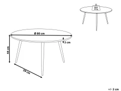 Couchtisch Schwarz / Hellbraun 80 Cm Tennessee