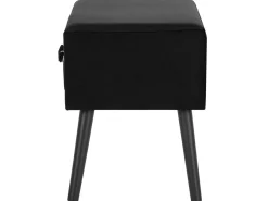 Couchtisch Schwarz Samtstoff Rechteckig 40 X 80 Cm Amtrak