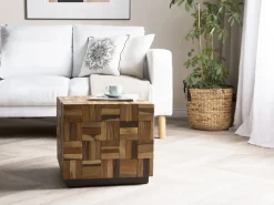 Couchtisch Teakholz Braun Quadratisch 45 X 45 Cm Gameti
