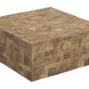 Couchtisch Teakholz Hellbraun Quadratisch 80 X 80 Cm Gambo