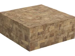 Couchtisch Teakholz Hellbraun Quadratisch 80 X 80 Cm Gambo