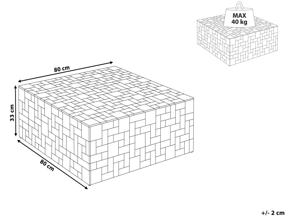 Couchtisch Teakholz Hellbraun Quadratisch 80 X 80 Cm Gambo