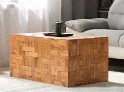 Couchtisch Teakholz Hellbraun Rechteckig 60 X 100 Cm Gambo Ii