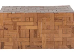 Couchtisch Teakholz Hellbraun Rechteckig 60 X 100 Cm Gambo Ii