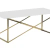 Couchtisch Weis / Gold Rechteckig 100 X 50 Cm Emporia