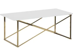 Couchtisch Weis / Gold Rechteckig 100 X 50 Cm Emporia