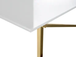 Couchtisch Weis / Gold Rechteckig 100 X 50 Cm Emporia