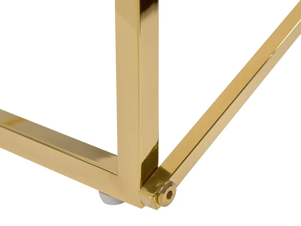 Couchtisch Weis / Gold Rechteckig 100 X 50 Cm Emporia