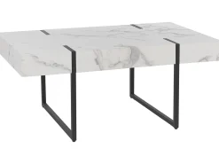 Couchtisch Weis / Schwarz Marmor Optik Rechteckig Merced