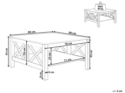 Couchtisch Weis Quadratisch 80 X 80 Cm Lotta