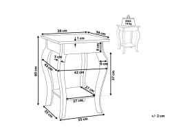 Couchtisch Weis Quadratisch 38 X 38 Cm Avon