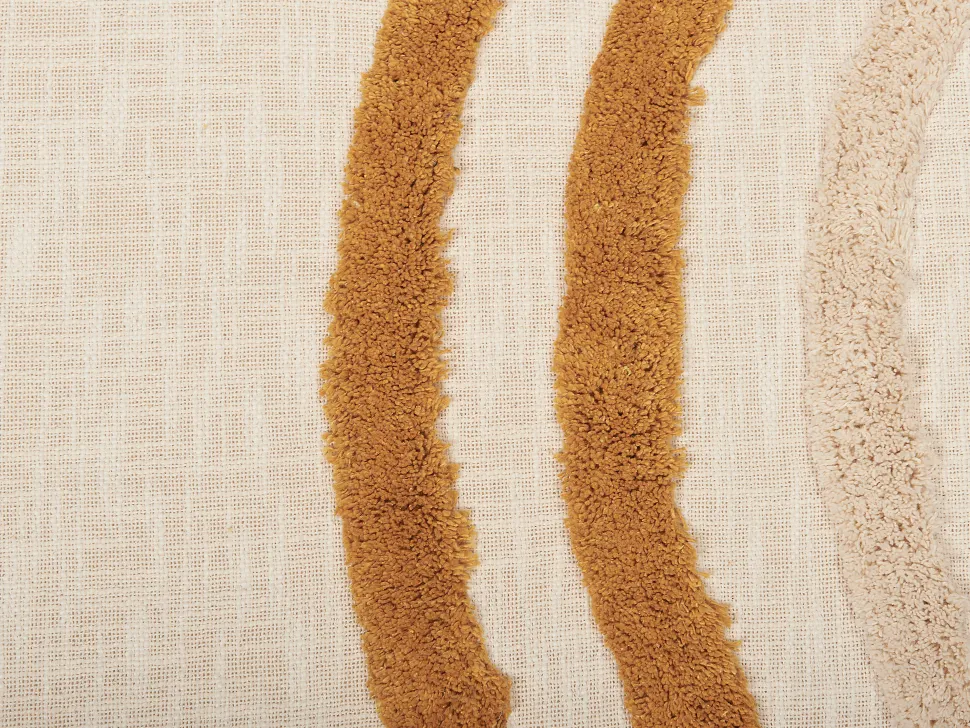 Decke Baumwolle Beige / Orange 130 X 180 Cm Geometrisches Muster Mathura