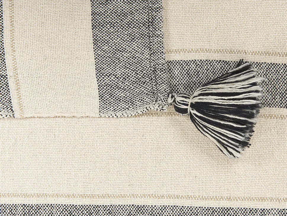 Decke Baumwolle Beige Und Grau 130 X 170 Cm Cayir