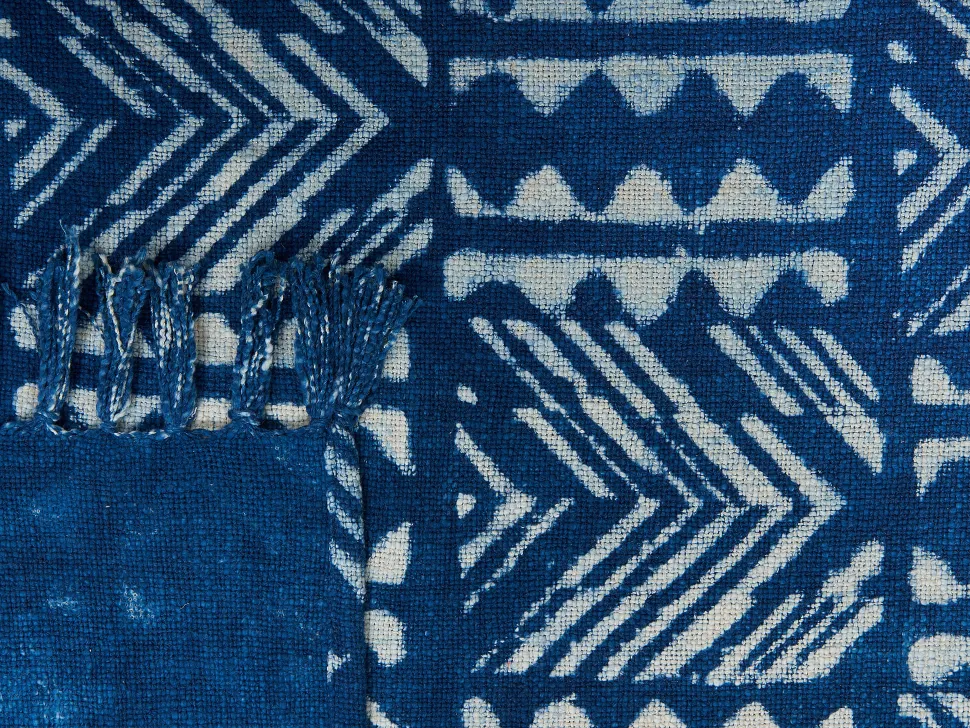 Decke Baumwolle Marineblau 130 X 180 Cm Geometrisches Muster Shivpuri