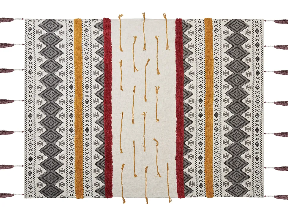 Decke Baumwolle Mehrfarbig 130 X 180 Cm Orientalisches Muster Ambala