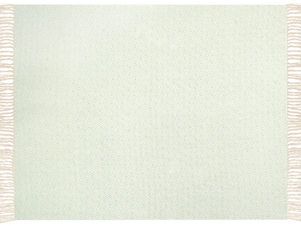 Decke Baumwolle Mintgrun / Hellbeige 125 X 150 Cm Geometrisches Muster Mityal
