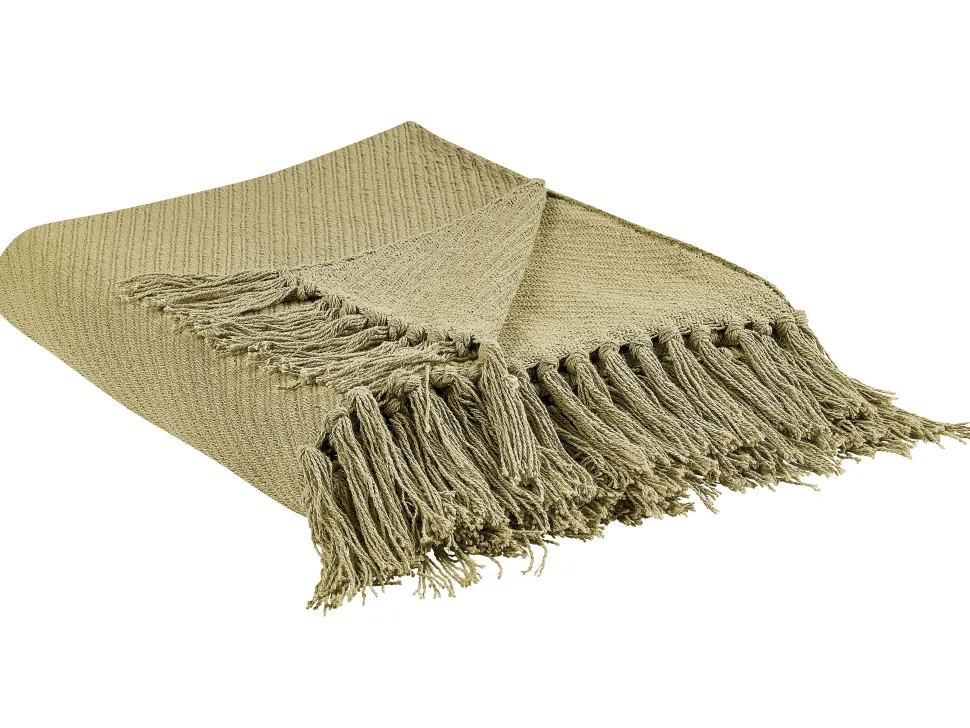 Decke Baumwolle Olivgrun 125 X 150 Cm Yarsa
