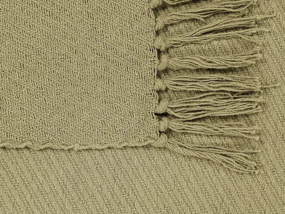 Decke Baumwolle Olivgrun 125 X 150 Cm Yarsa