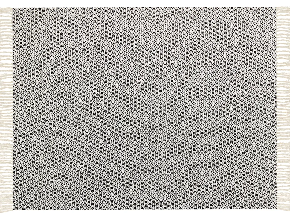 Decke Baumwolle Schwarz / Weis 125 X 150 Cm Geometrisches Muster Chyama