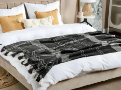 Decke Baumwolle Schwarz 130 X 170 Cm Kulac
