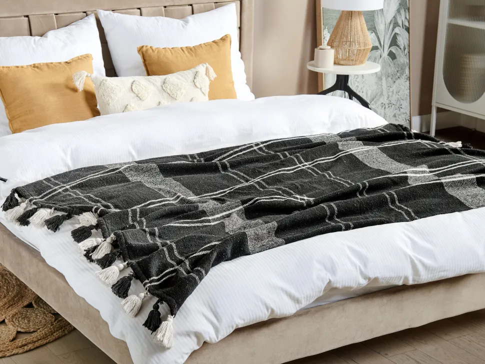 Decke Baumwolle Schwarz 130 X 170 Cm Kulac