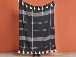 Decke Baumwolle Schwarz 130 X 170 Cm Kulac