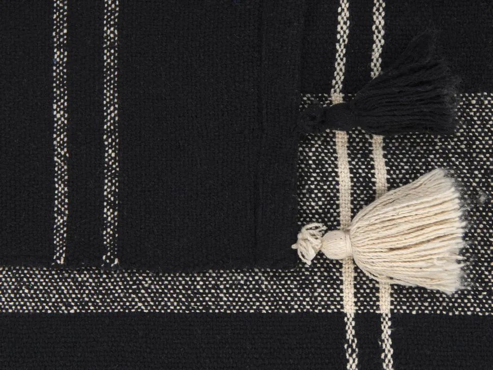 Decke Baumwolle Schwarz 130 X 170 Cm Kulac