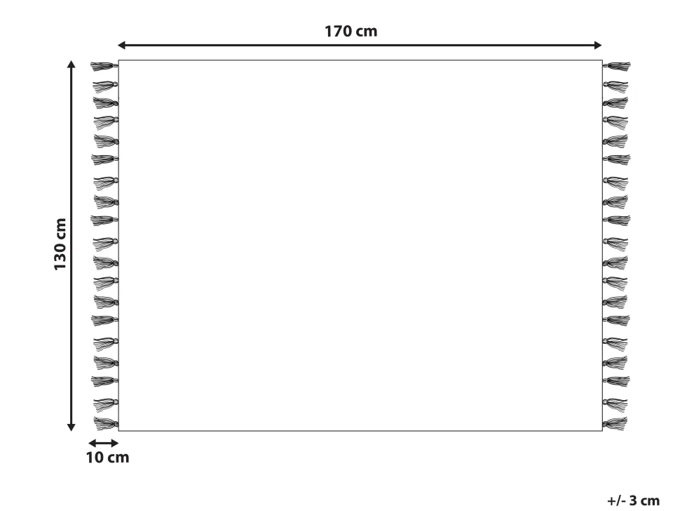 Decke Baumwolle Schwarz 130 X 170 Cm Kulac