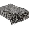Decke Baumwolle Schwarz / Weis 125 X 150 Cm Kariertes Muster Damek