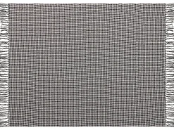 Decke Baumwolle Schwarz / Weis 125 X 150 Cm Kariertes Muster Damek