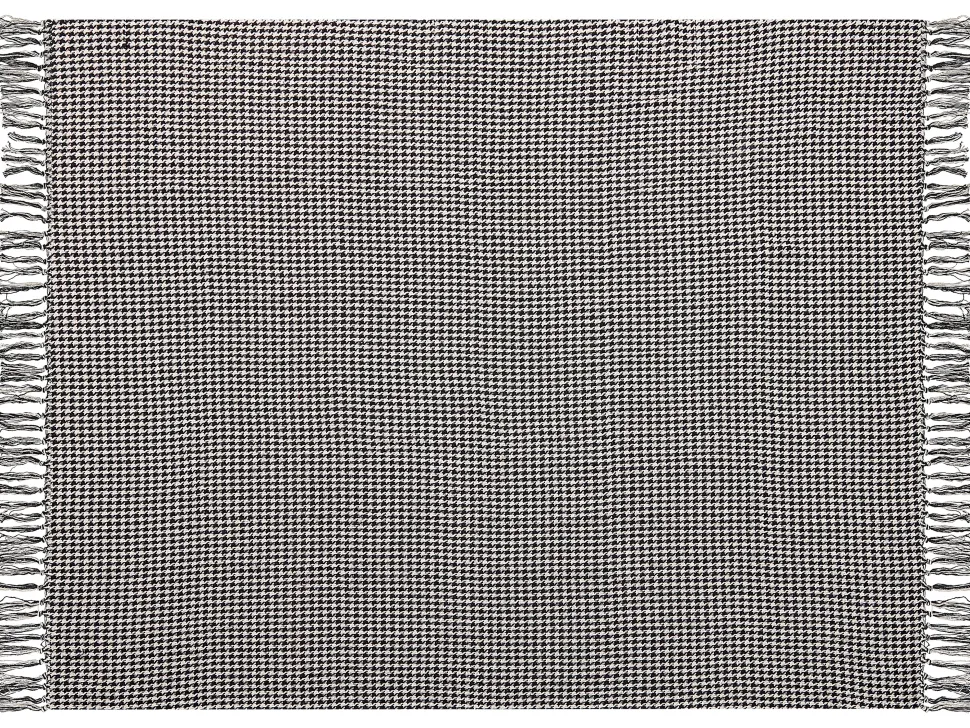 Decke Baumwolle Schwarz / Weis 125 X 150 Cm Kariertes Muster Damek