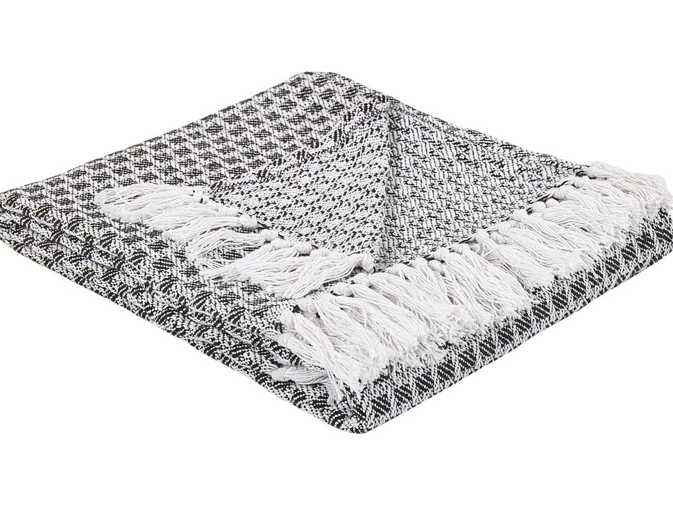 Decke Baumwolle Schwarz / Weis 130 X 160 Cm Kiraman