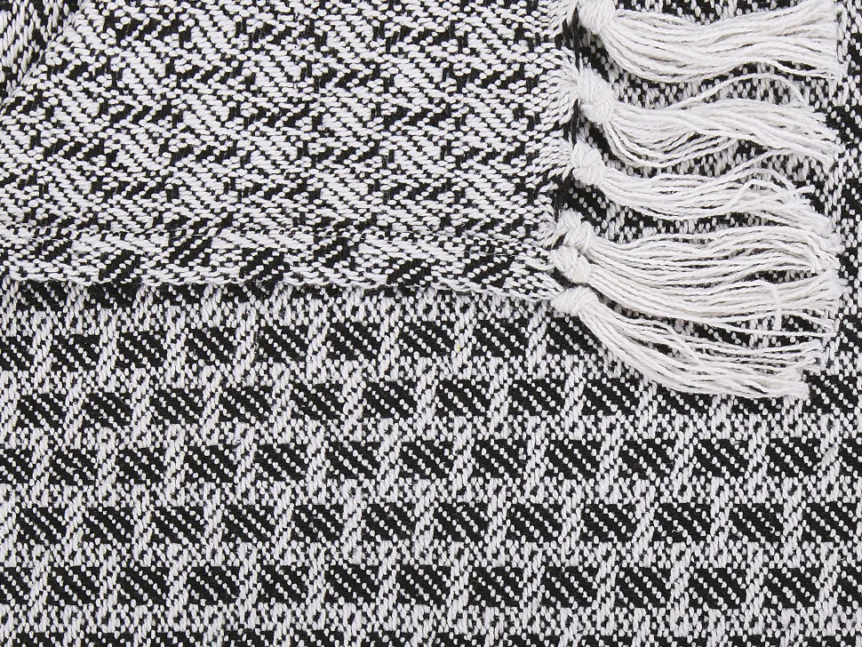 Decke Baumwolle Schwarz / Weis 130 X 160 Cm Kiraman