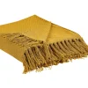 Decke Baumwolle Senfgelb 125 X 150 Cm Yarsa