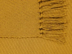 Decke Baumwolle Senfgelb 125 X 150 Cm Yarsa