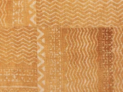 Decke Baumwolle Senfgelb 130 X 180 Cm Geometrisches Muster Firozabad