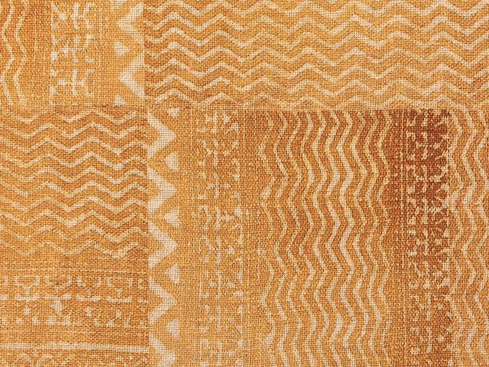 Decke Baumwolle Senfgelb 130 X 180 Cm Geometrisches Muster Firozabad