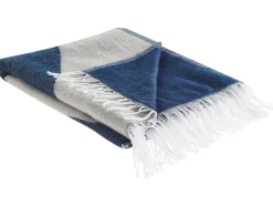 Decke Beige / Marineblau 130 X 170 Cm Frauenmotiv Halede