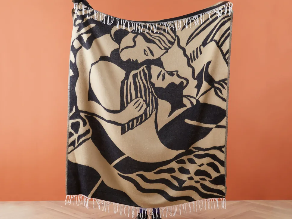 Decke Beige / Schwarz 130 X 170 Cm Kudiya