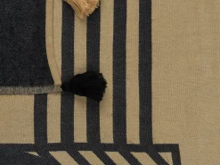 Decke Beige / Schwarz 130 X 170 Cm Thaprek