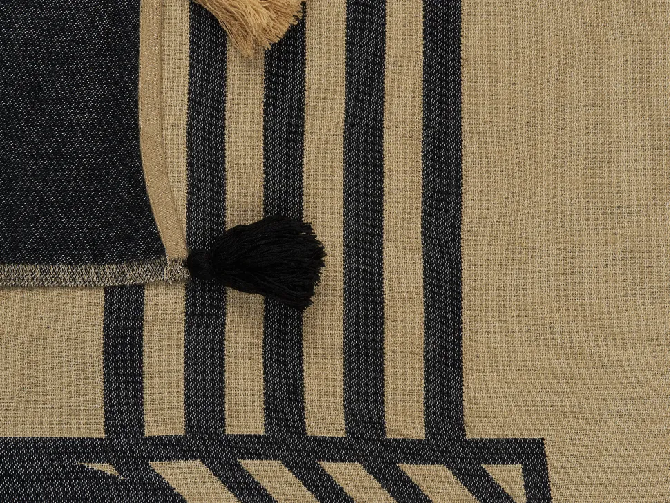 Decke Beige / Schwarz 130 X 170 Cm Thaprek