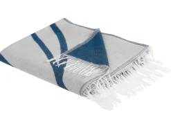 Decke Blau / Cremeweis Abstraktes Motiv 130 X 170 Cm Haprek