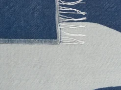 Decke Blau / Cremeweis Abstraktes Motiv 130 X 170 Cm Haprek