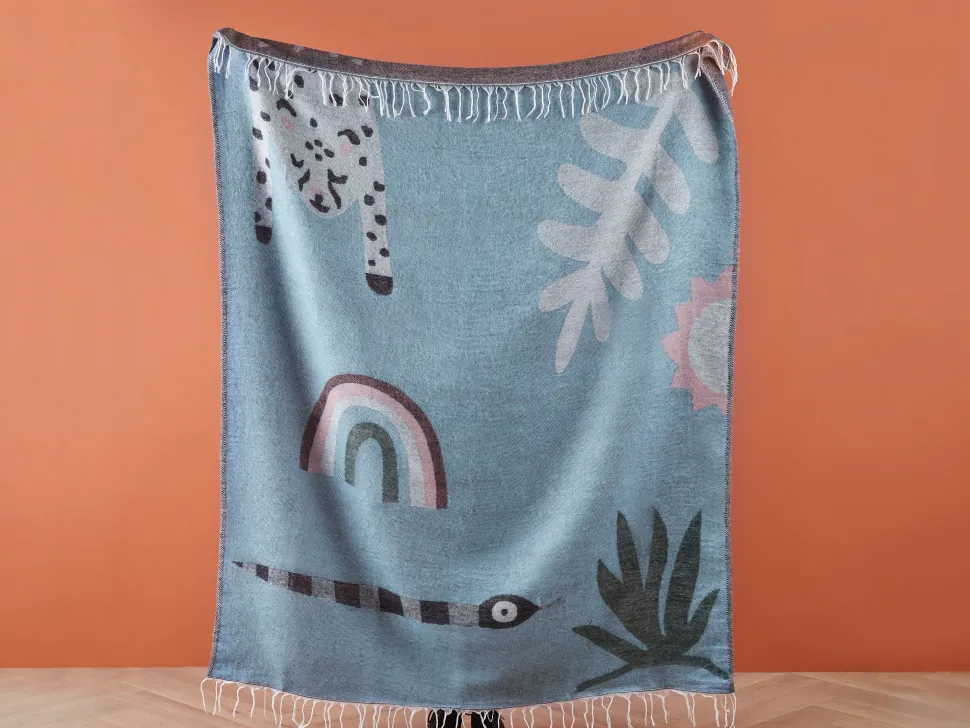 Decke Blau Tiermotiv 130 X 170 Cm Limgha