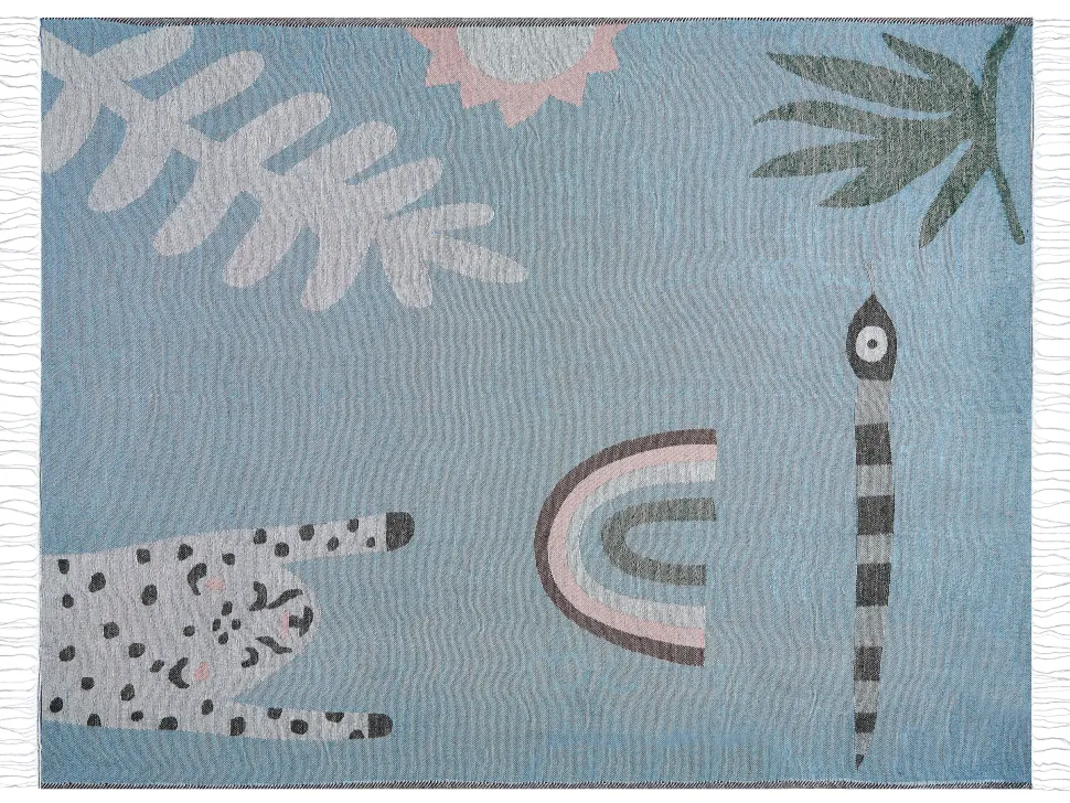Decke Blau Tiermotiv 130 X 170 Cm Limgha