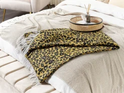 Decke Braun / Schwarz Leopardenmuster 130 X 170 Cm Jamune